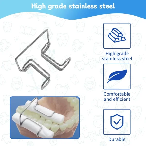 ⁦4-حزمة 1 مم مشابك حامل لفائف القطن للأسنان، قبضة ثابتة من الفولاذ المقاوم للصدأ قابلة للتعقيم لمستلزمات أدوات عزل الأسنان⁩ - الصورة ⁦2⁩