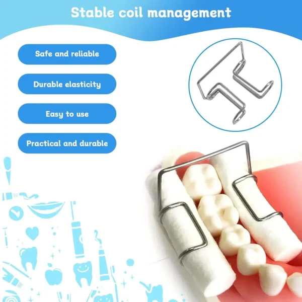 ⁦4-حزمة 1 مم مشابك حامل لفائف القطن للأسنان، قبضة ثابتة من الفولاذ المقاوم للصدأ قابلة للتعقيم لمستلزمات أدوات عزل الأسنان⁩ - الصورة ⁦3⁩